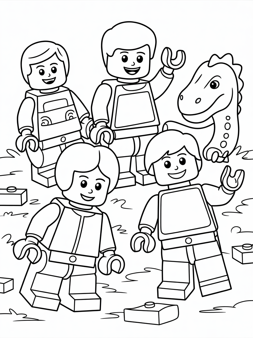 Lego characters - Free Coloring Page
