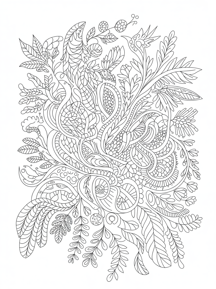 A nature mandala - Free Coloring Page