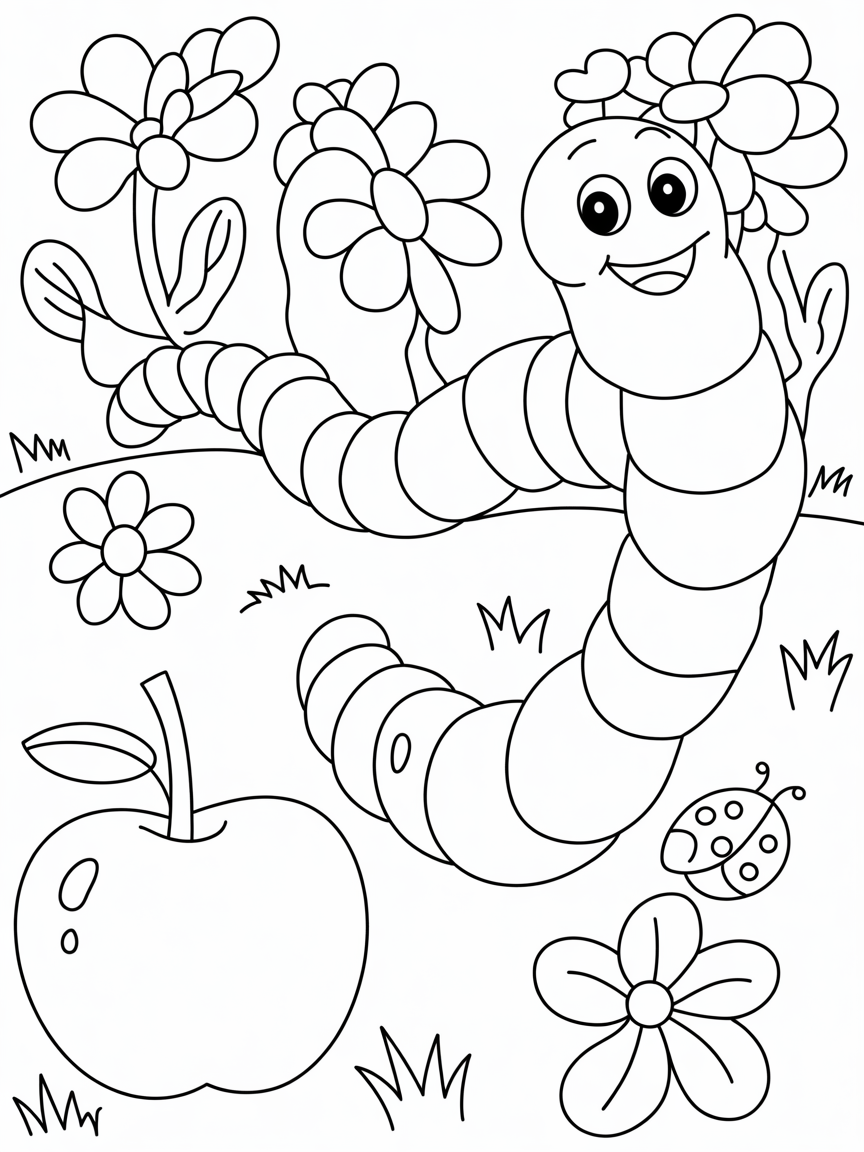 superworm - Free Coloring Page