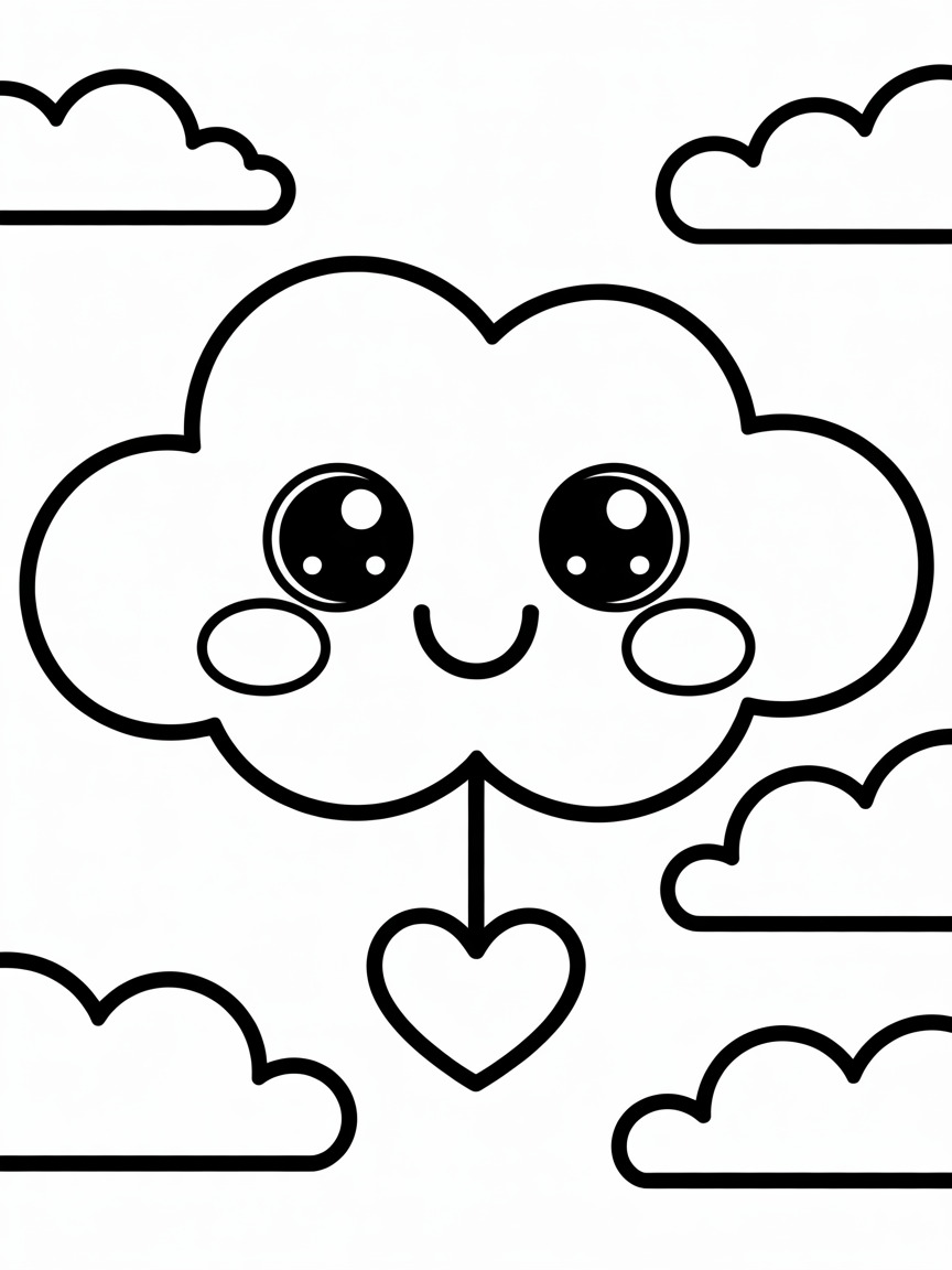Kawaaii - Free Coloring Page