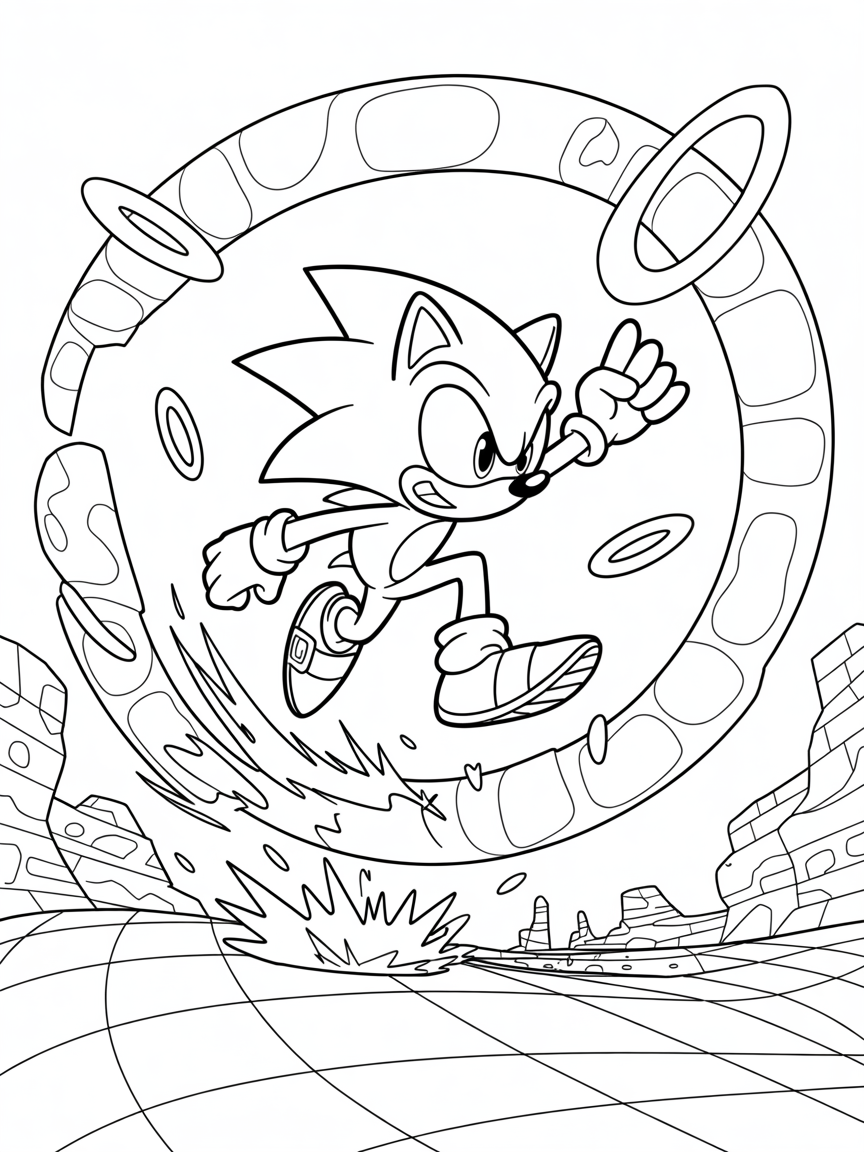 Sonic the hedgehog 2 - Free Coloring Page