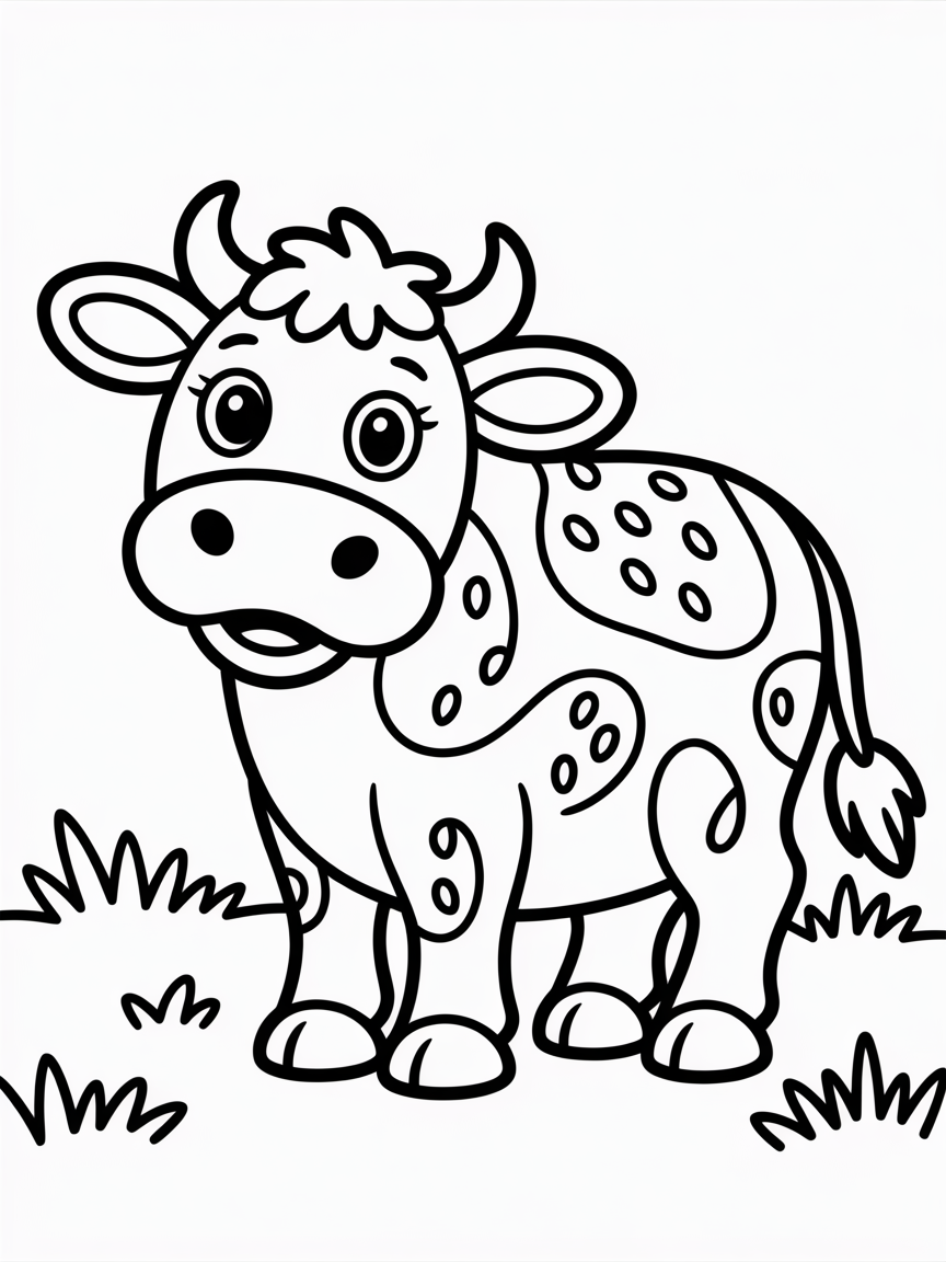 Strawberry cow - Free Coloring Page