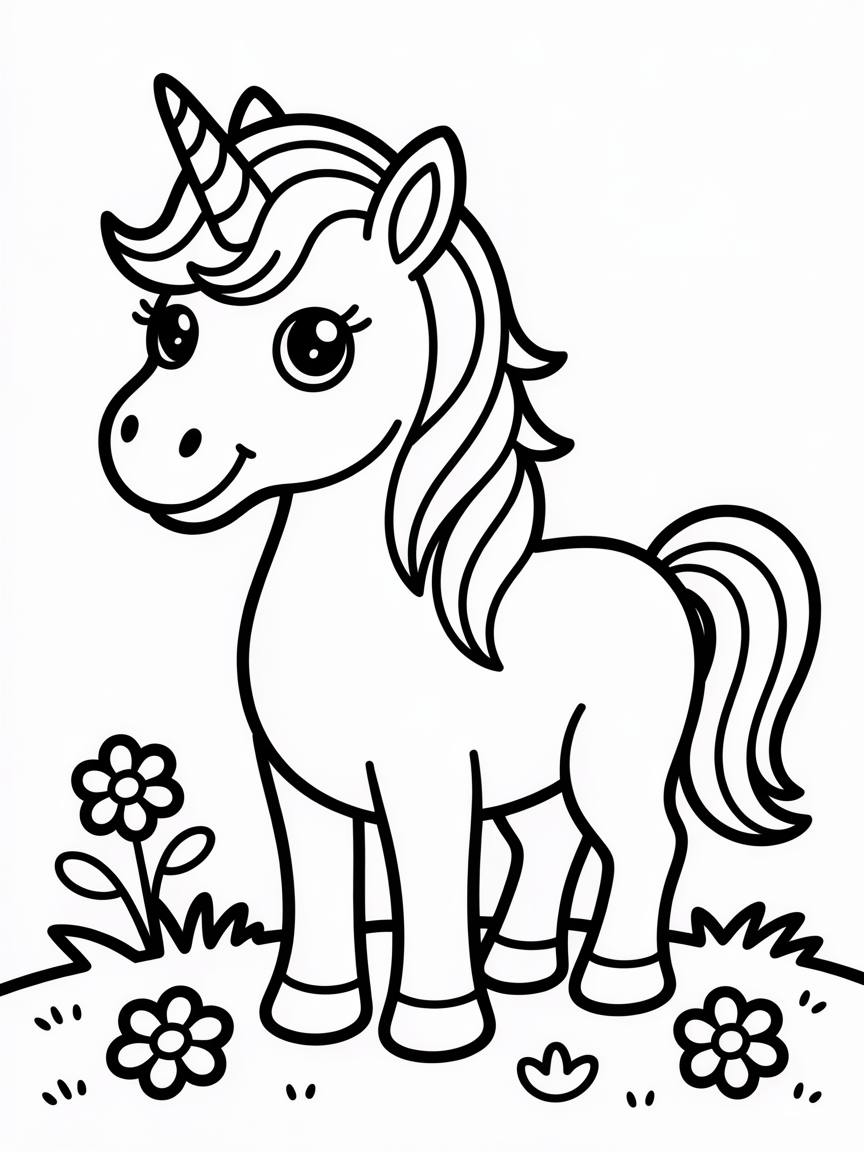 unicorn - Free Coloring Page