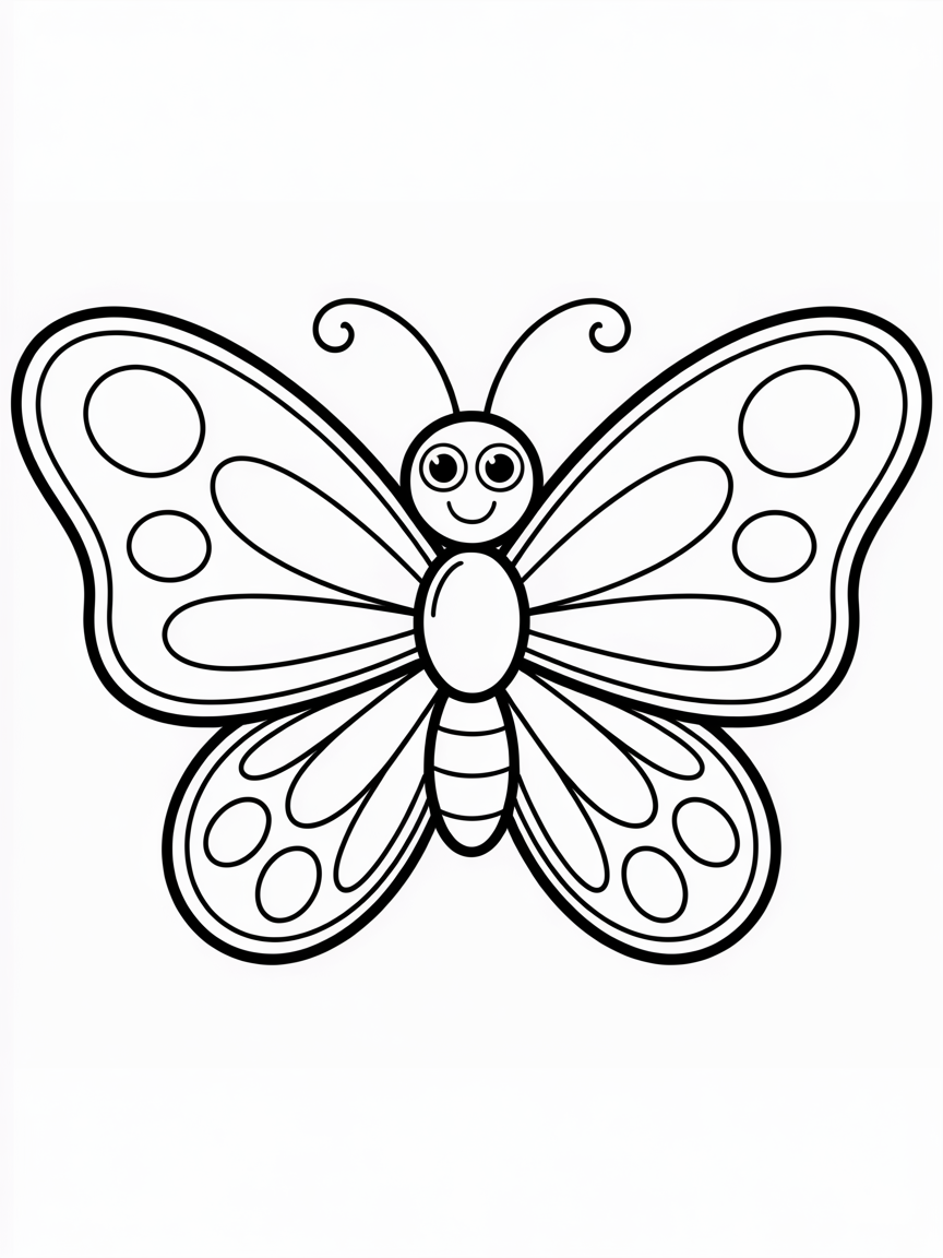 Balloon butterfly - Free Coloring Page