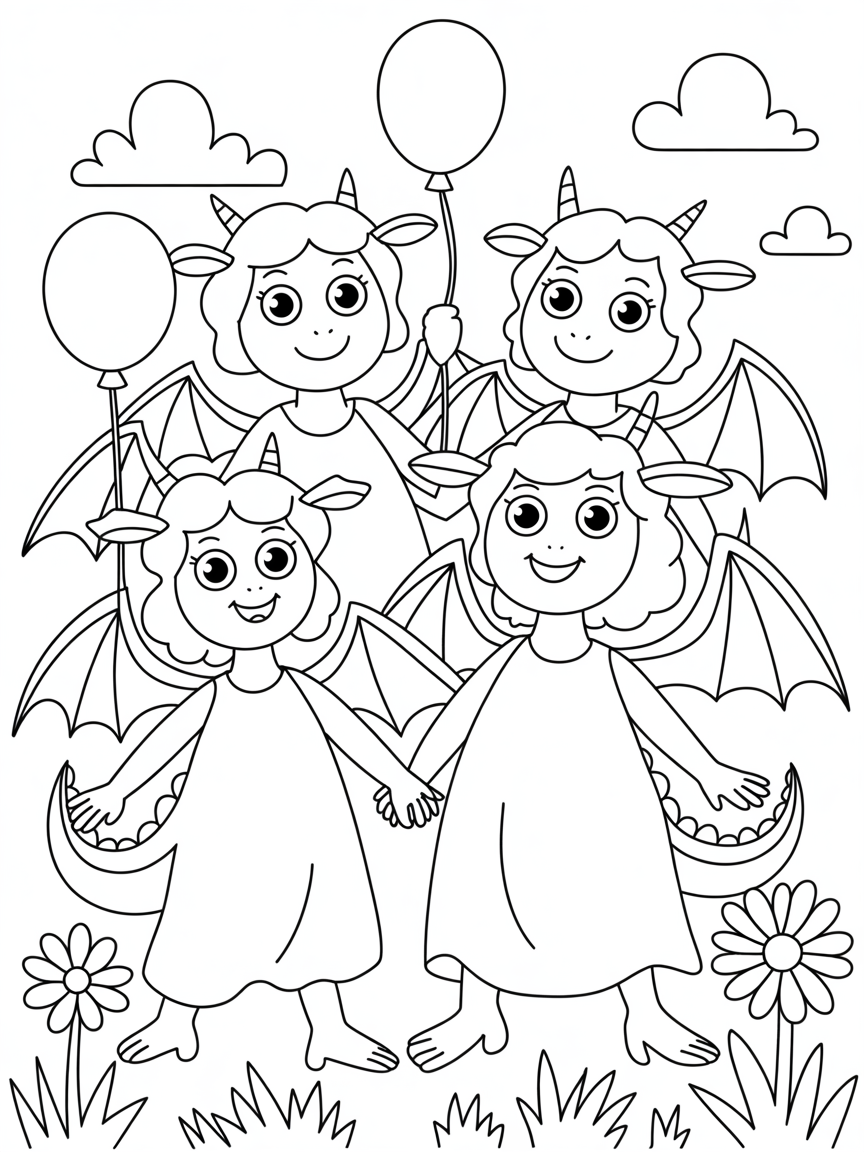Giant anthro dragon women in tight latex sqallowing tiny people whole - Free Coloring Page