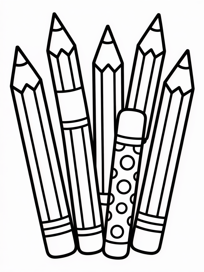 Pencil pens - Free Coloring Page