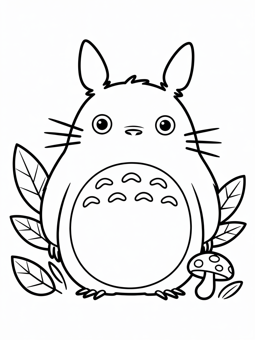 My neighbor Totoro in chibi form - Free Coloring Page