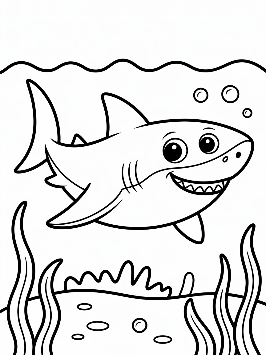Shark - Free Coloring Page