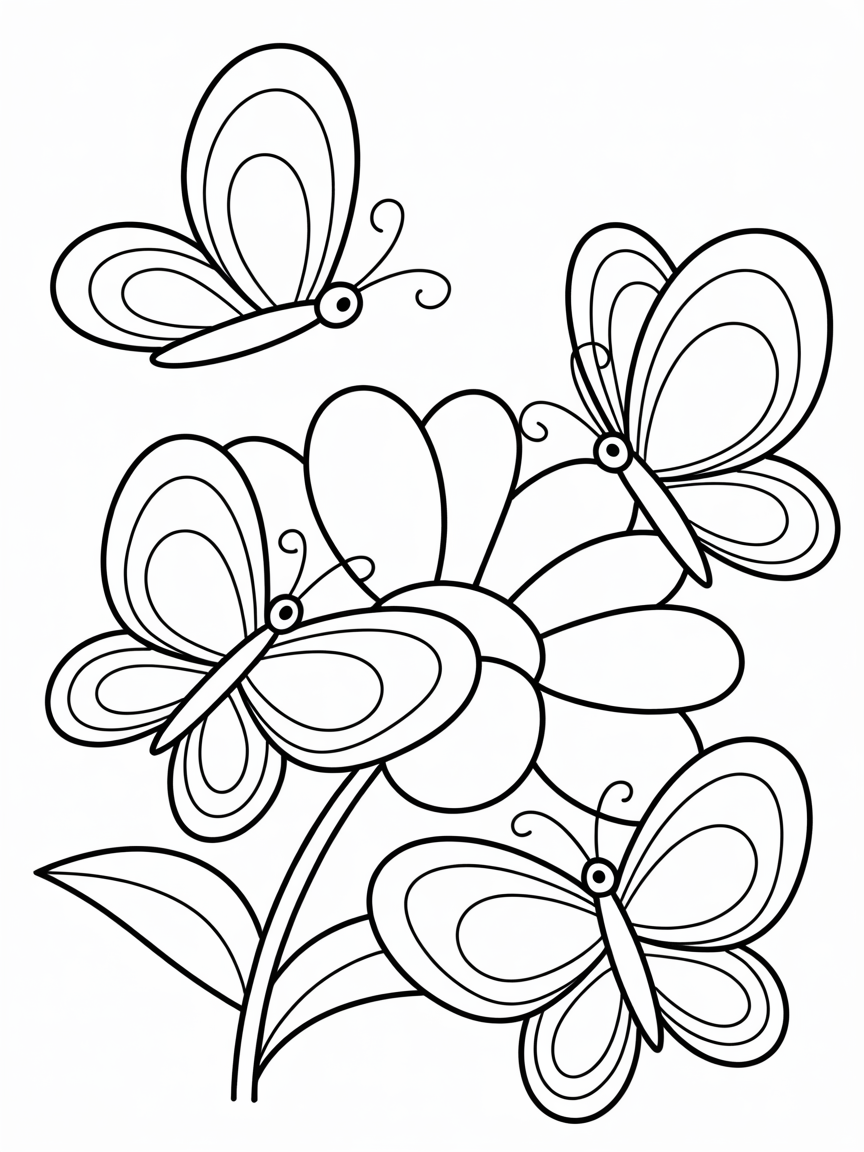 Butterflys - Free Coloring Page