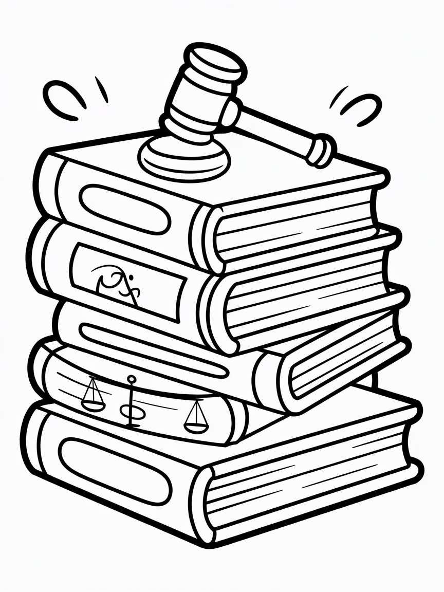 Law books - Free Coloring Page