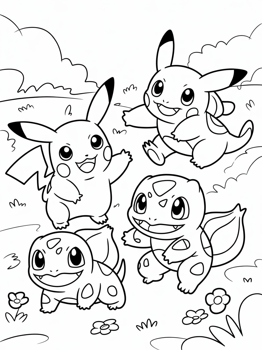 famous pokemon - Free Coloring Page