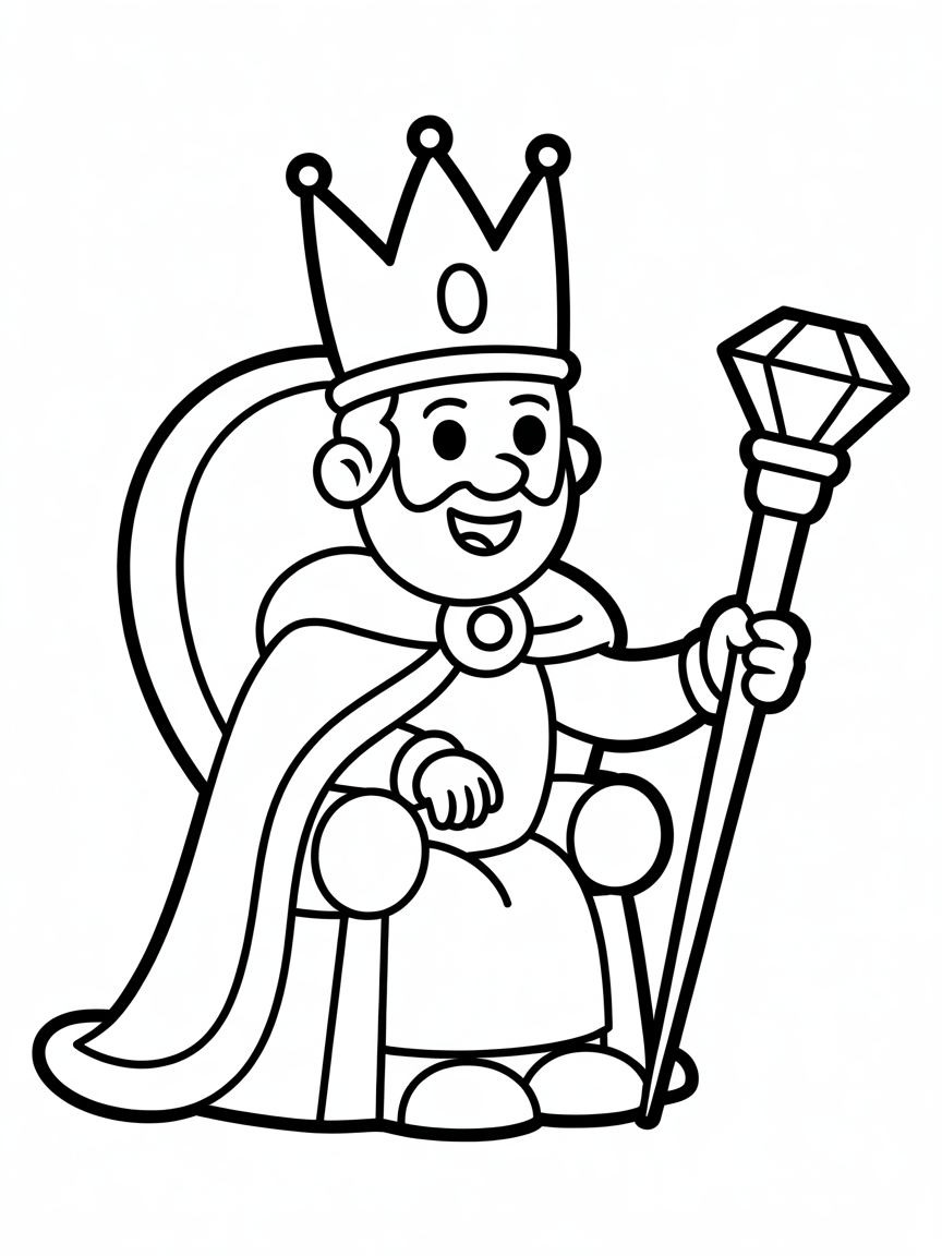 King - Free Coloring Page