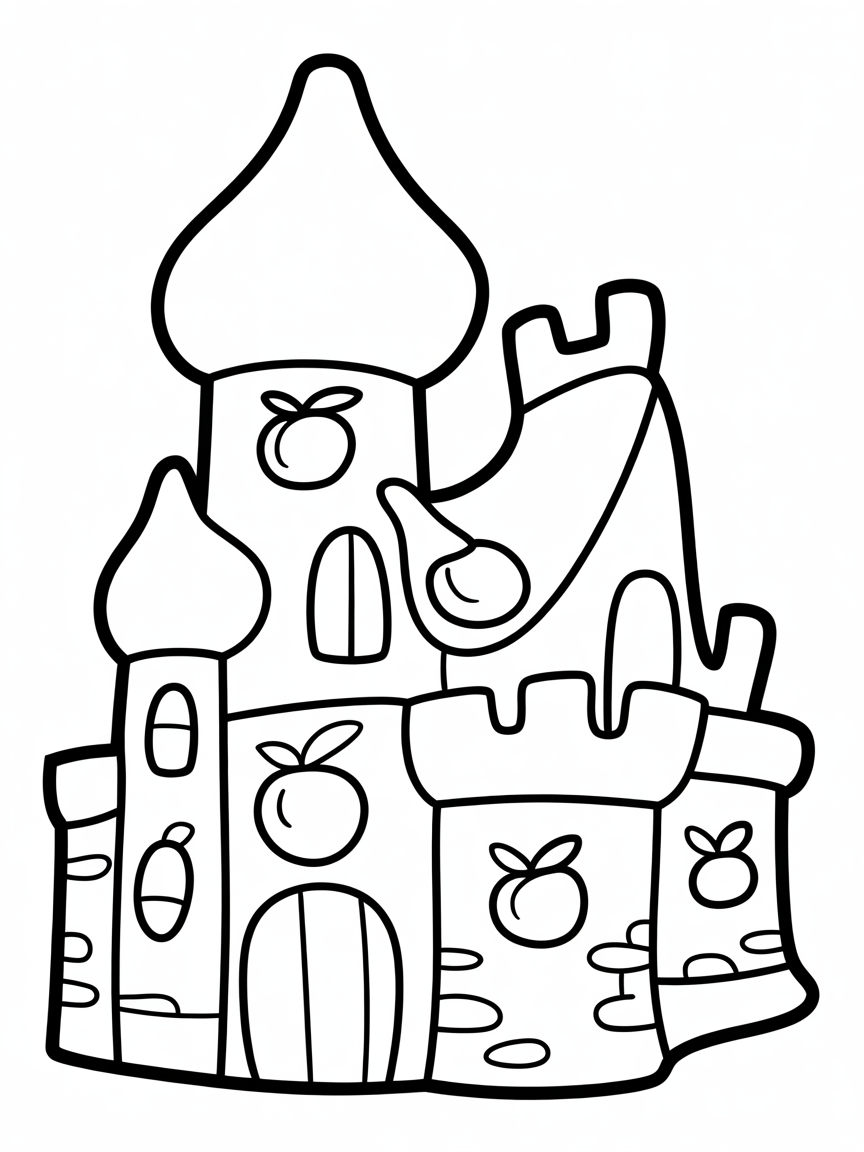 peachs castel - Free Coloring Page