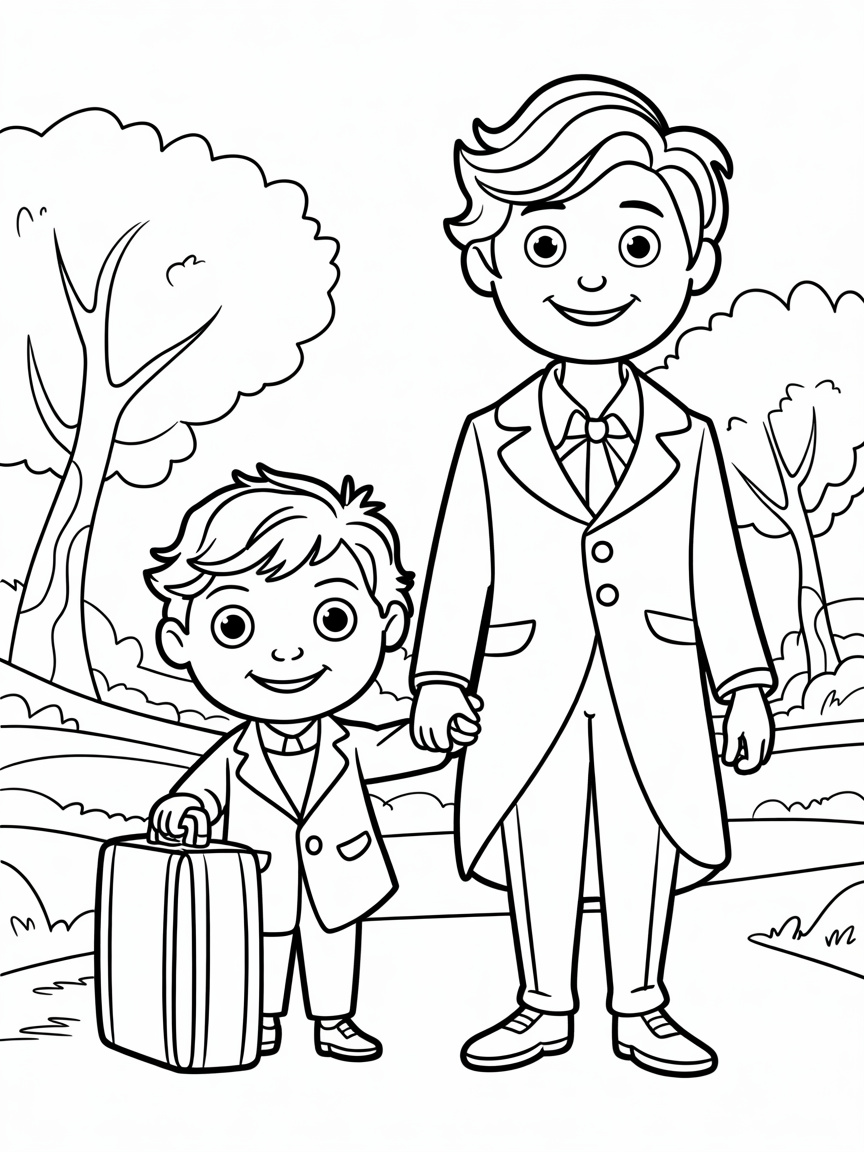 Tina Goldstein and newt scalamander - Free Coloring Page