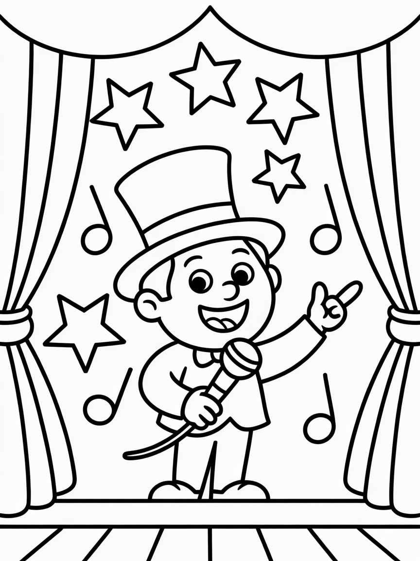 a musical theatre one saying a night at the west end - Free Coloring Page