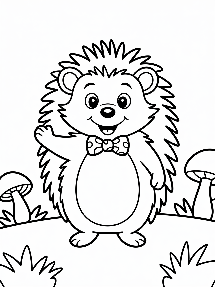Hedgehog - Free Coloring Page