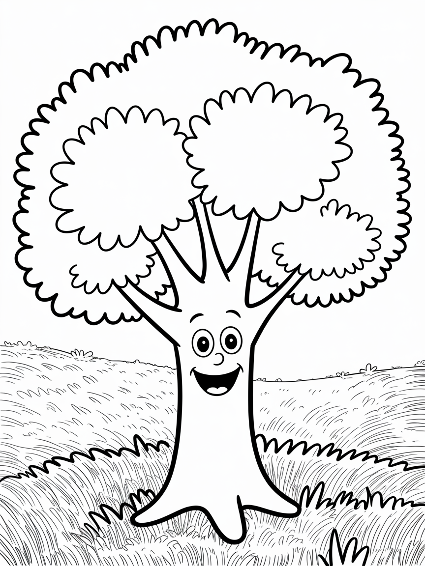 Treee - Free Coloring Page