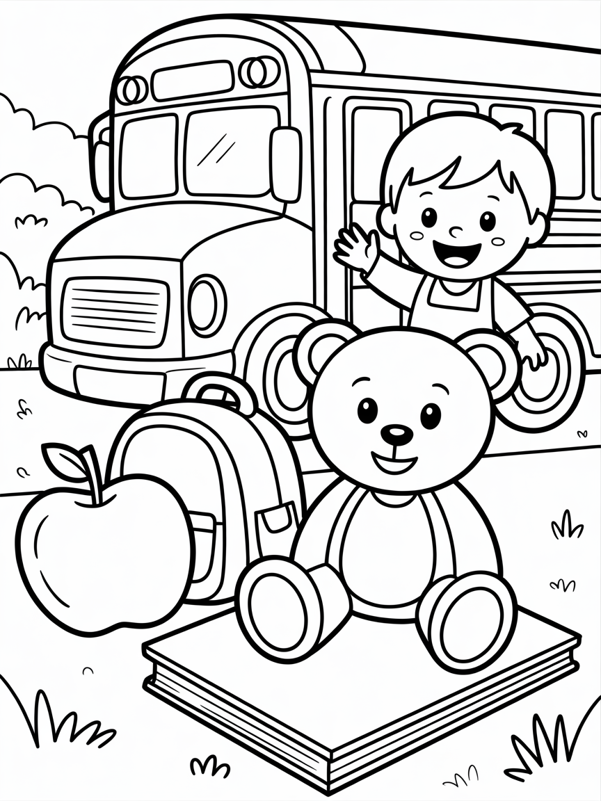 Back to school - Free Coloring Page