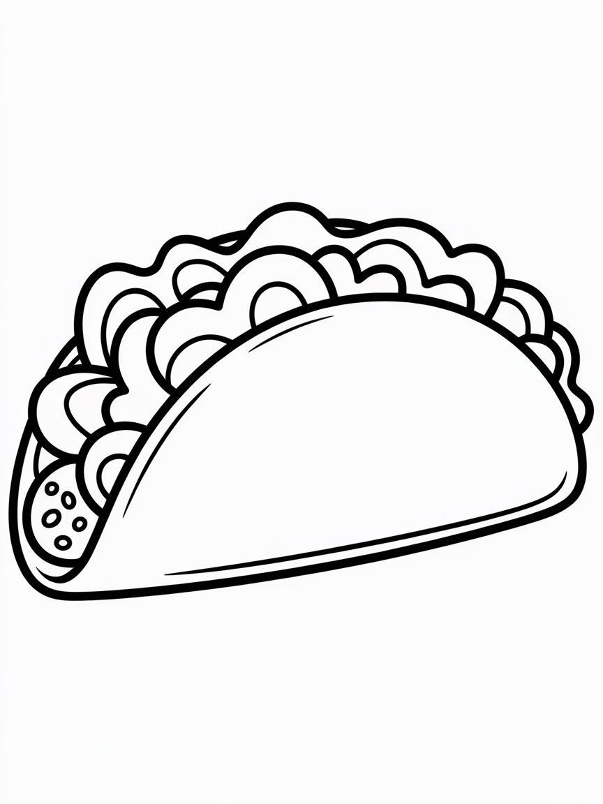 Taco - Free Coloring Page
