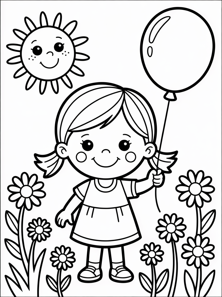 Girl - Free Coloring Page
