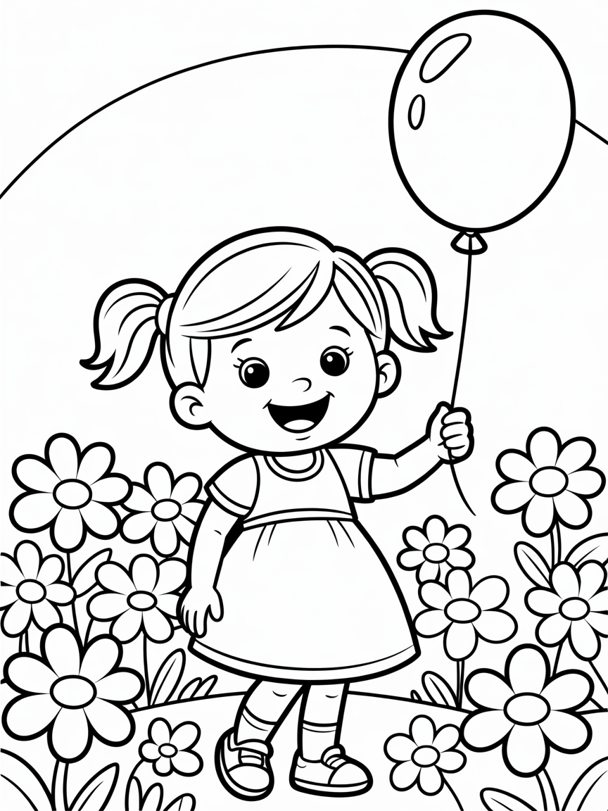 Girl - Free Coloring Page