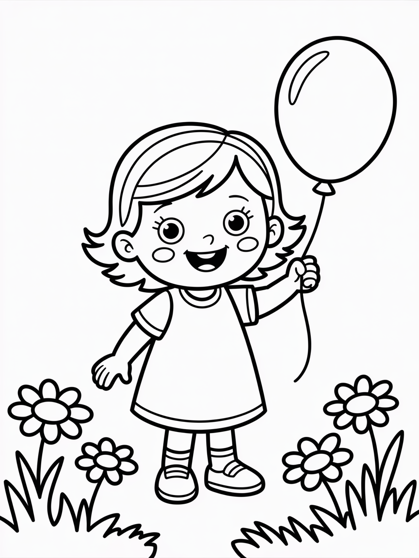 A person named Ella who is 6 years old. Please don't use watermark - Free Coloring Page
