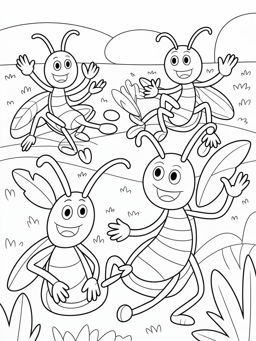 Giant stick insects - Free Coloring Page