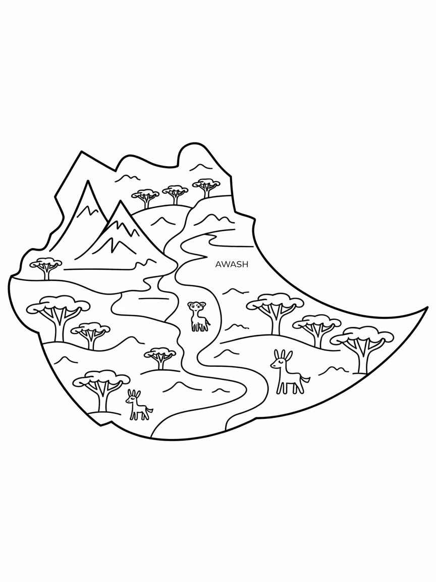 ethiopia - Free Coloring Page