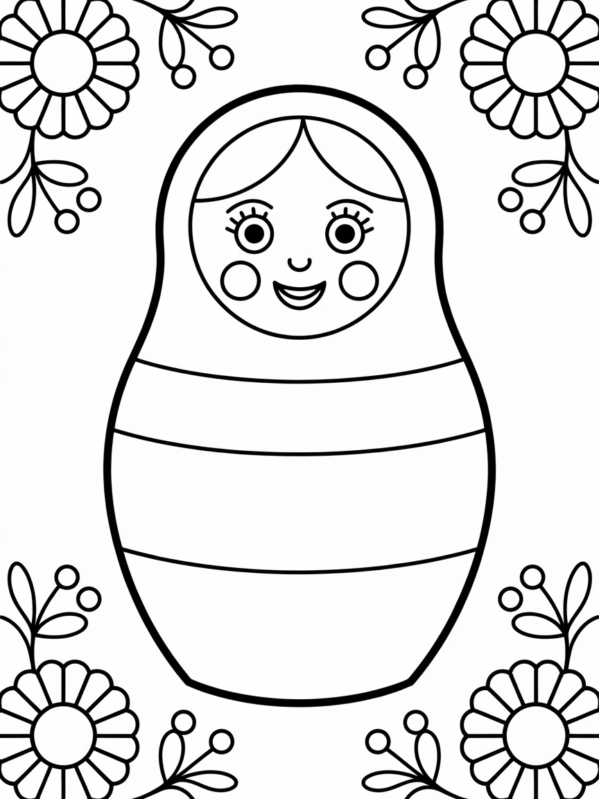 Matrouska, Russisch speelgoed - Free Coloring Page