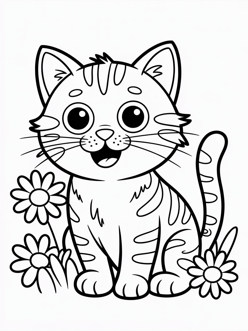 Pickle the cat - Free Coloring Page