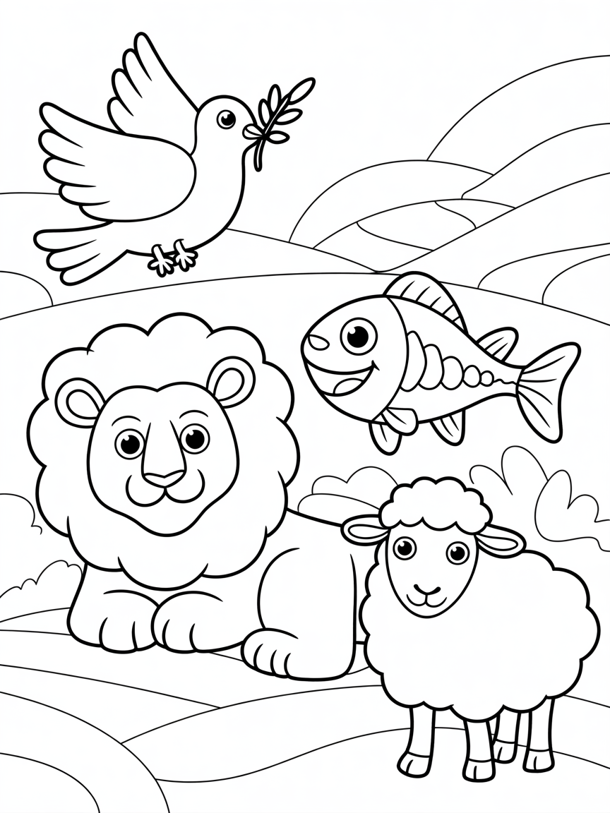 Animals in the bible - Free Coloring Page