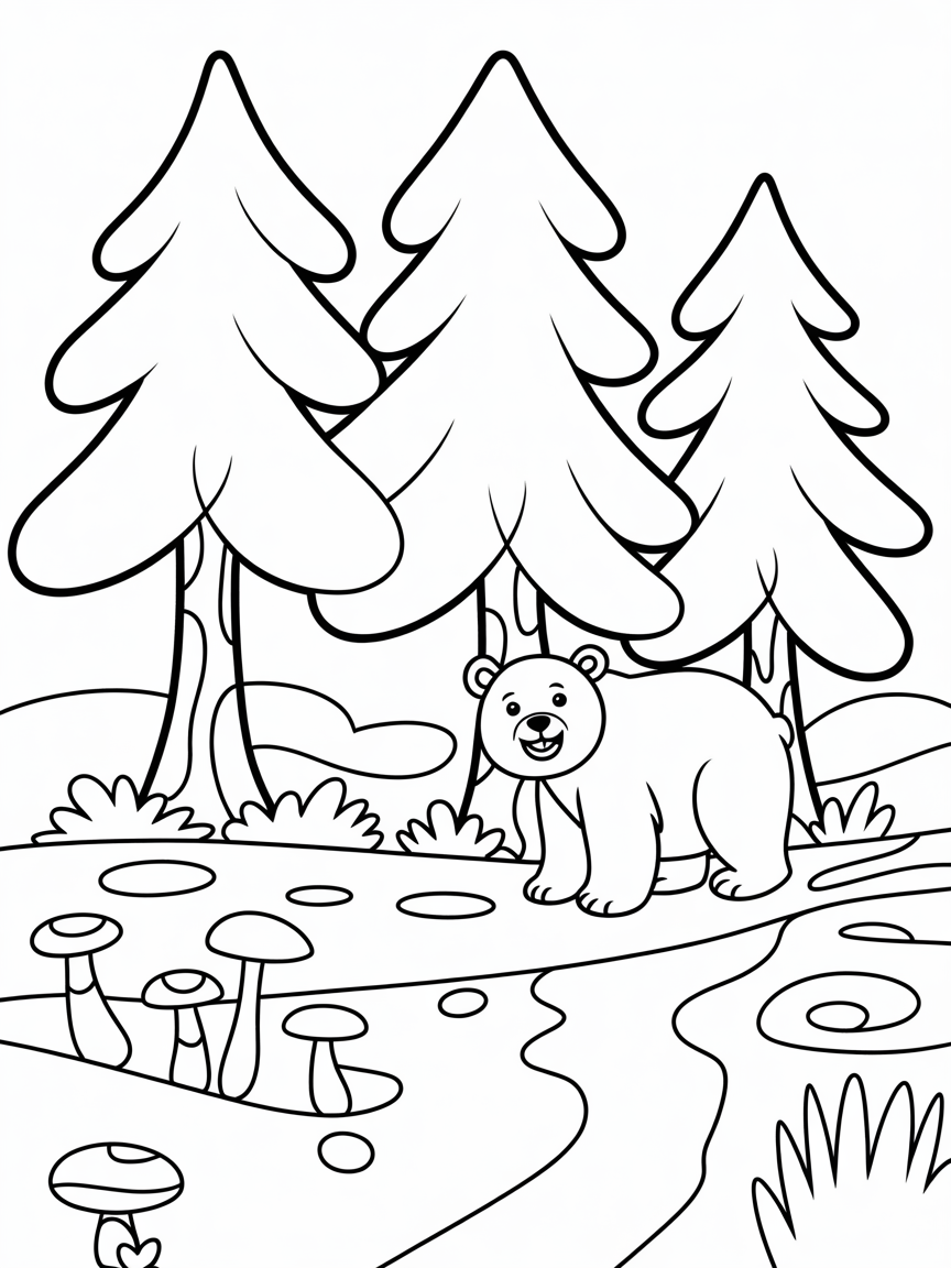 Forest - Free Coloring Page