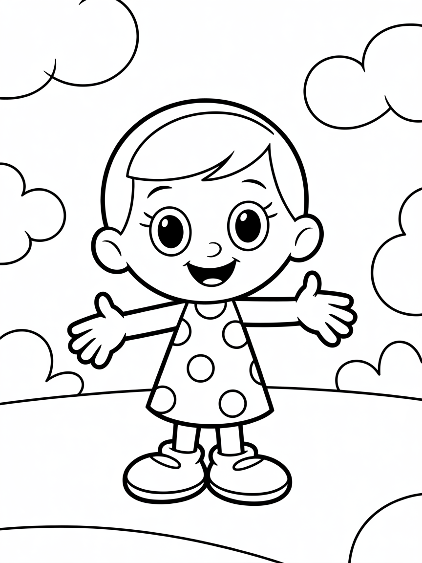 Gigi from dandys world - Free Coloring Page