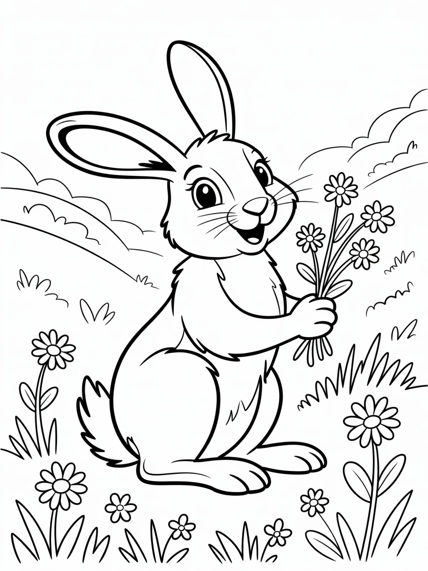 Hare - Free Coloring Page
