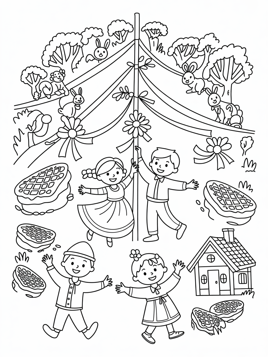 Swedish traditions - Free Coloring Page