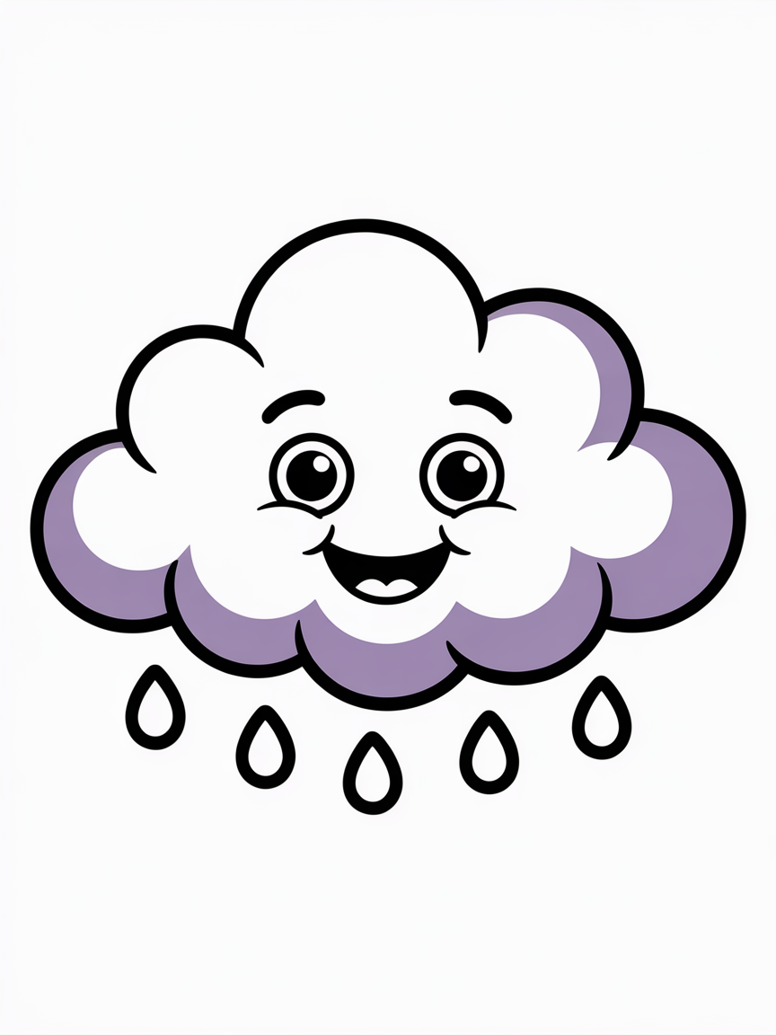 Purple and cute - Free Coloring Page