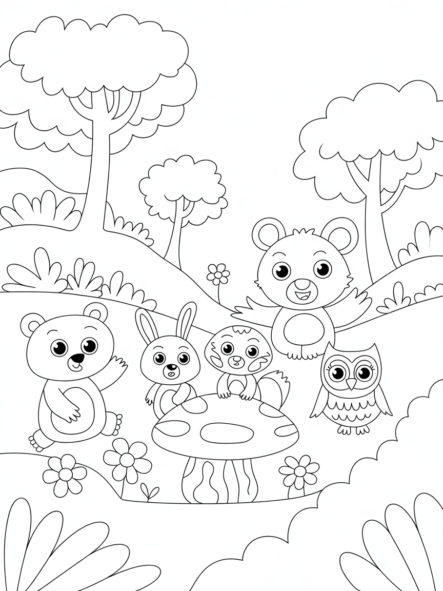 Woodland - Free Coloring Page
