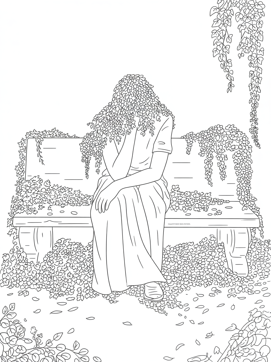 Waiting - Free Coloring Page