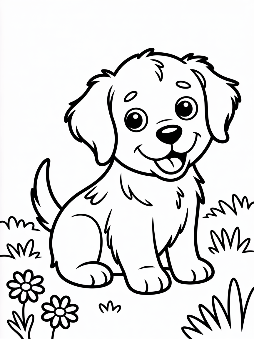 Golden retriever - Free Coloring Page