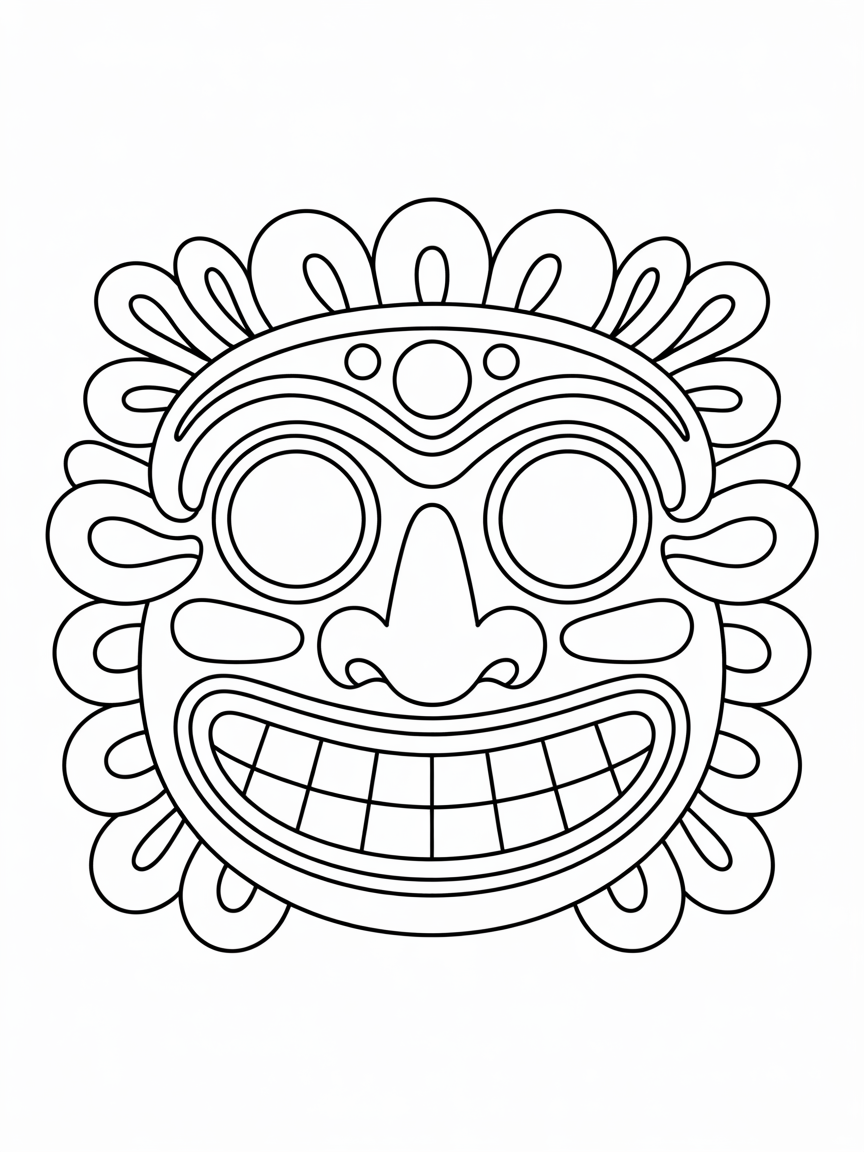 a masskara festival mask - Free Coloring Page