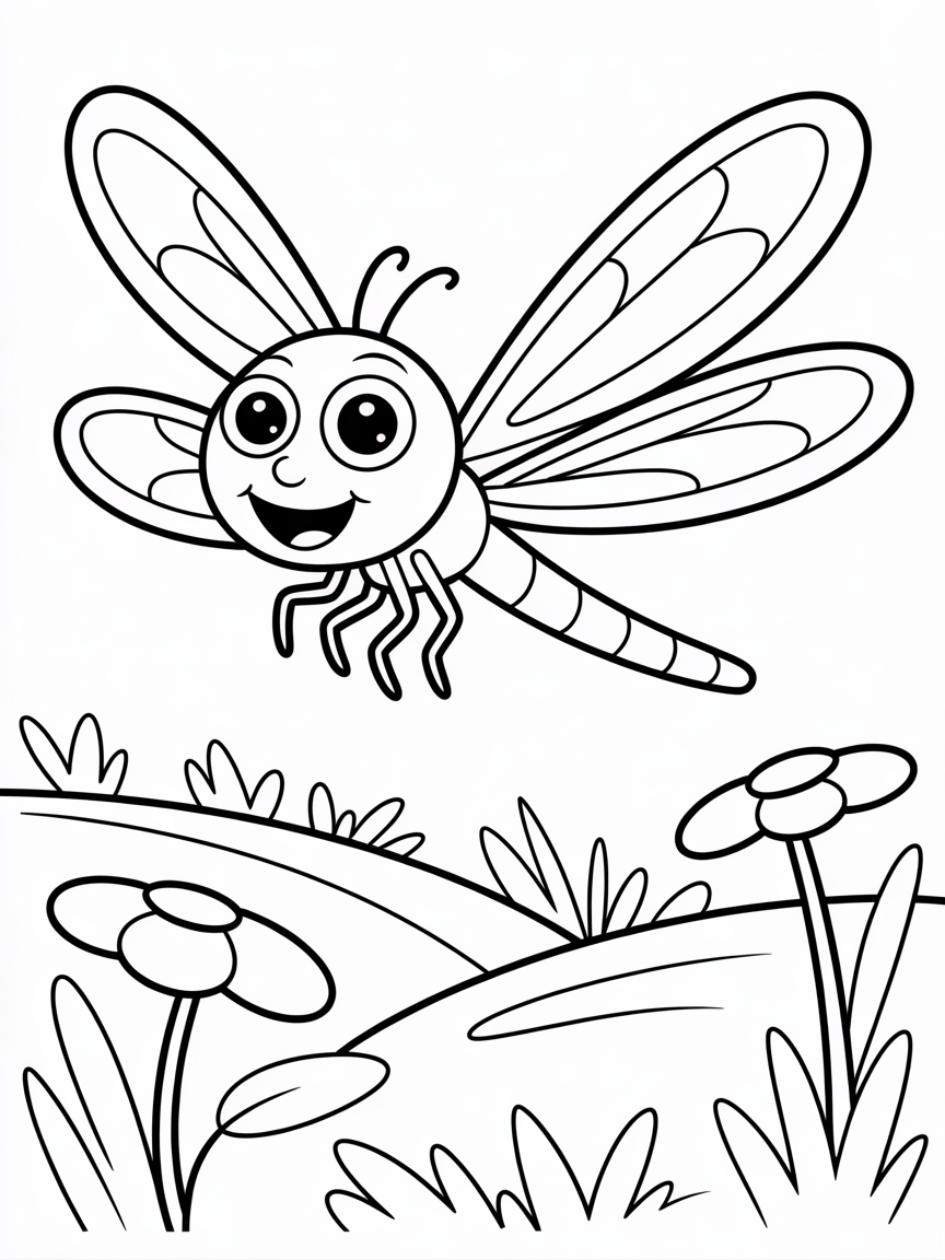 dragonfly - Free Coloring Page