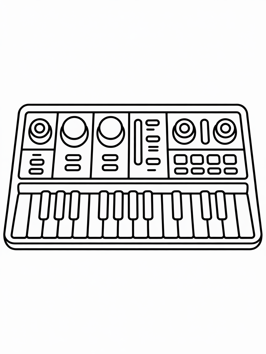 Analog synth - Free Coloring Page
