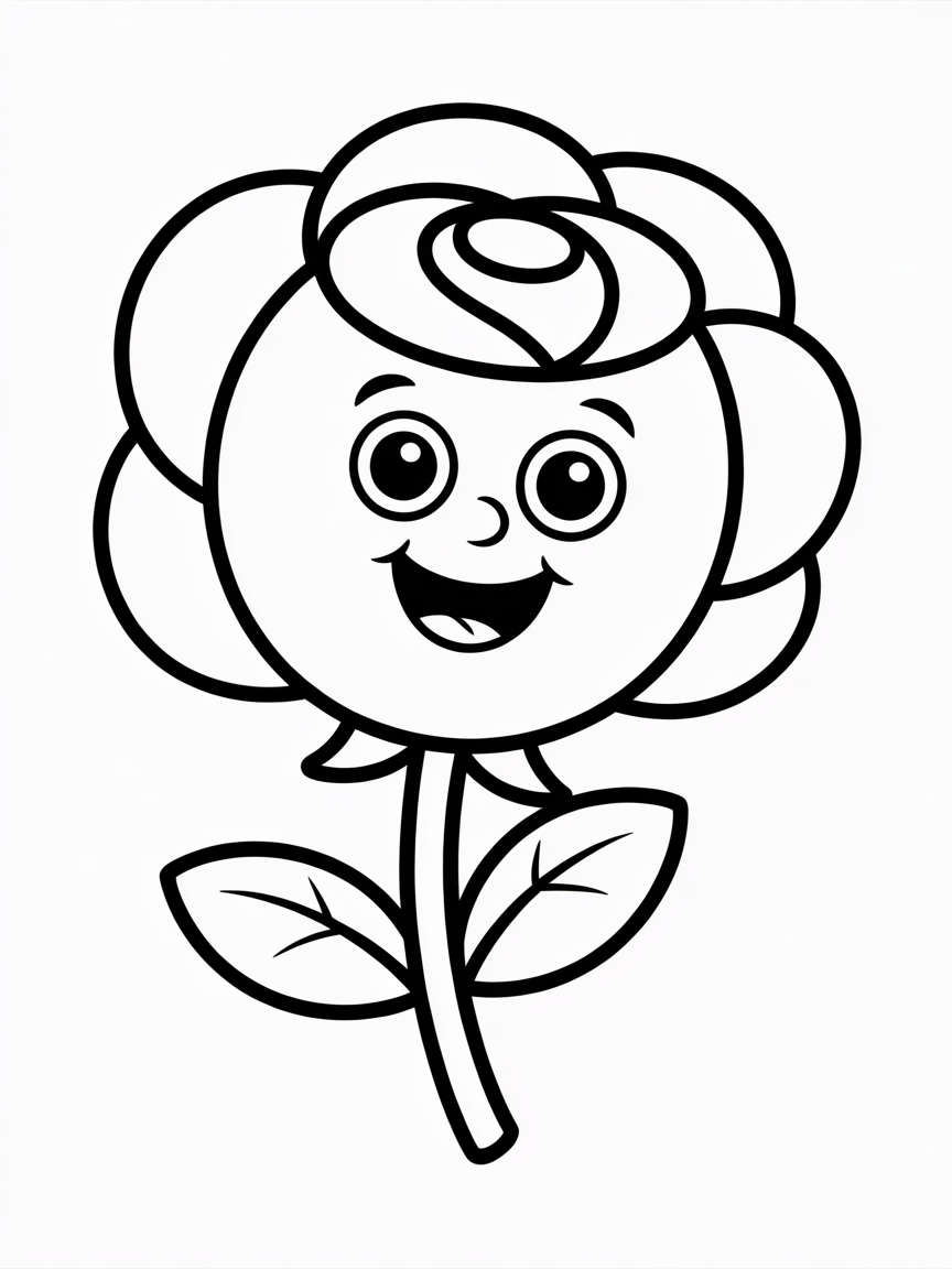 Rose - Free Coloring Page