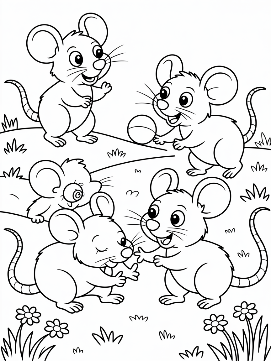 Rats - Free Coloring Page