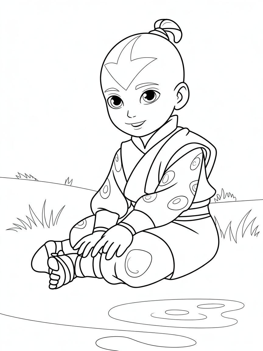 Baby katara - Free Coloring Page