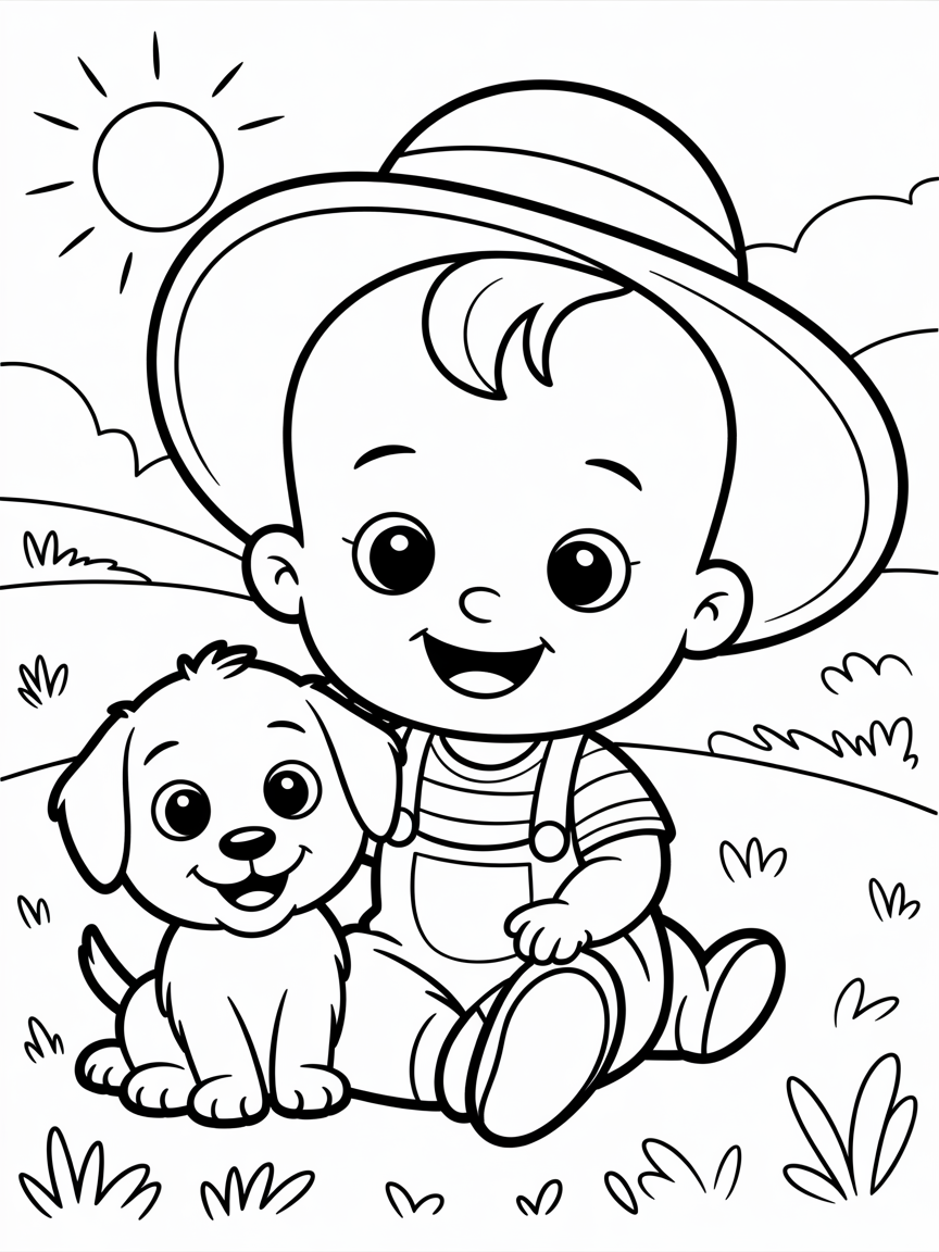 A little baby - Free Coloring Page