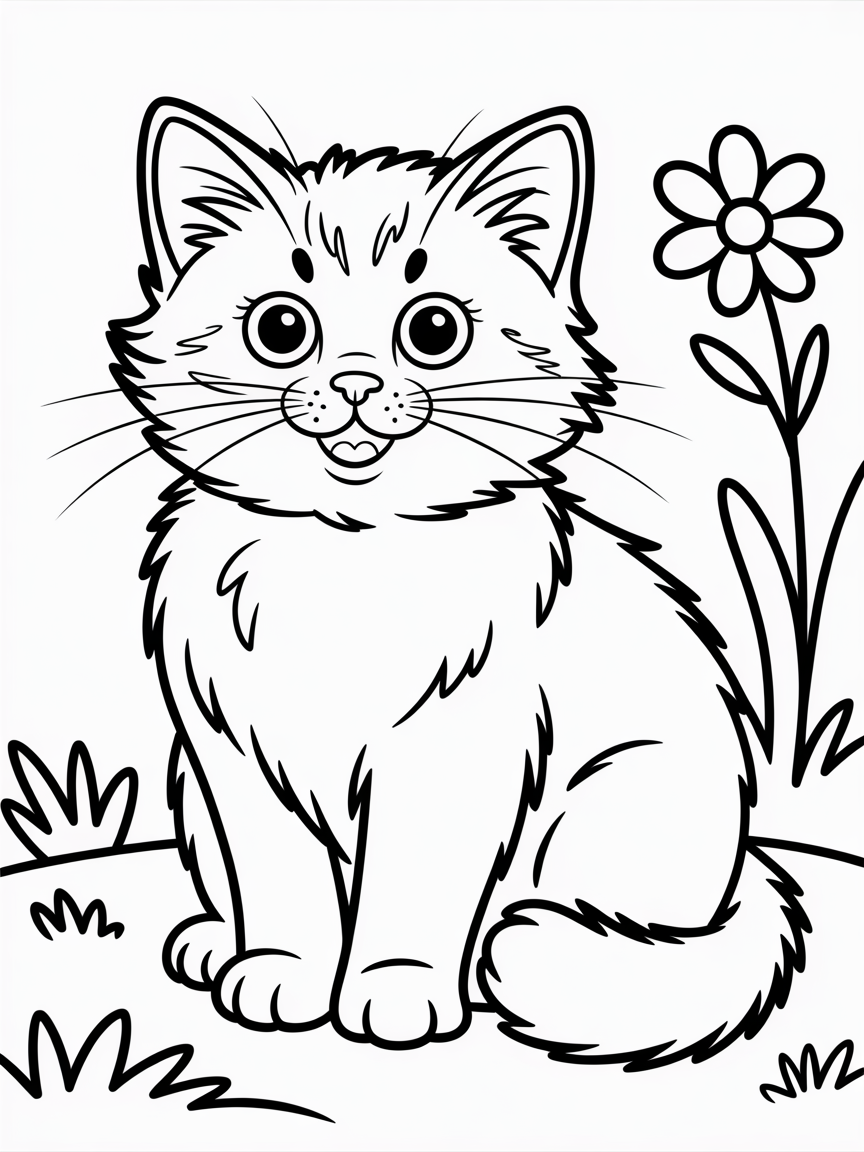 Ragdoll cat - Free Coloring Page