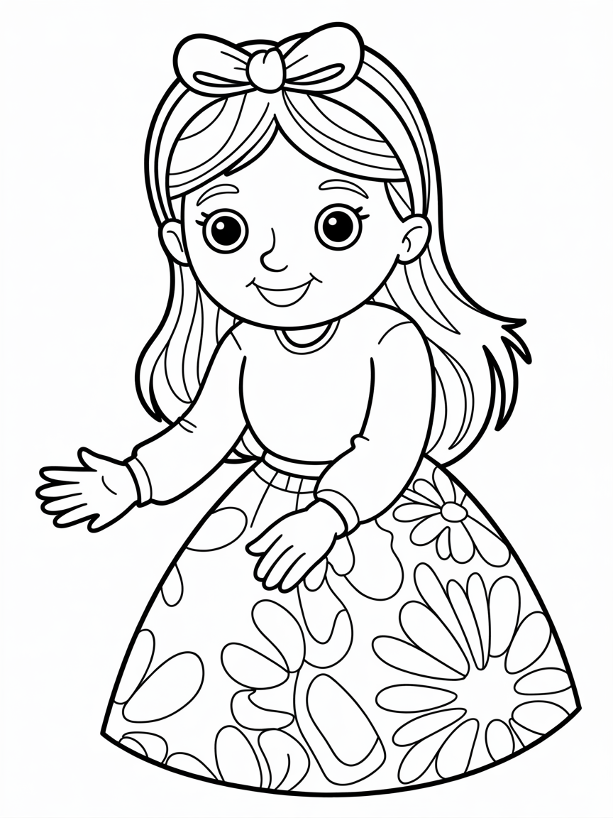 Redhead woman - Free Coloring Page