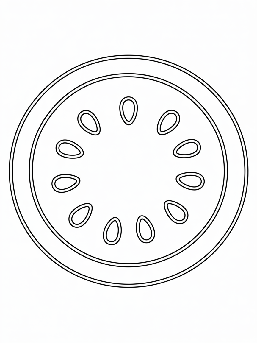 Watermelon slice simple - Free Coloring Page