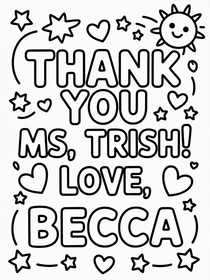 Words to Color that say 